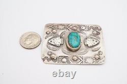 Vintage Fred Harvey Era Navajo Sterling Silver Turquoise Brooch Pin