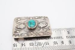 Vintage Fred Harvey Era Navajo Sterling Silver Turquoise Brooch Pin