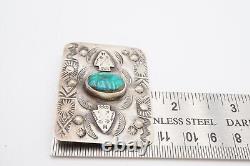 Vintage Fred Harvey Era Navajo Sterling Silver Turquoise Brooch Pin