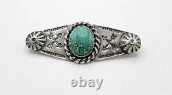 Vintage Fred Harvey Era Navajo Sterling Silver Turquoise Crossed Arrows Brooch