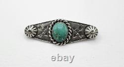 Vintage Fred Harvey Era Navajo Sterling Silver Turquoise Crossed Arrows Brooch