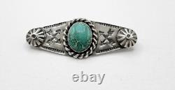 Vintage Fred Harvey Era Navajo Sterling Silver Turquoise Crossed Arrows Brooch