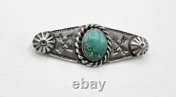 Vintage Fred Harvey Era Navajo Sterling Silver Turquoise Crossed Arrows Brooch