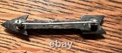 Vintage Fred Harvey Era Sterling Silver Turquoise Arrow Pin 4.56g