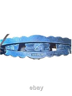 Vintage Fred Harvey Era Sterling Silver Turquoise Thunderbird Pin Brooch