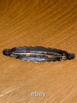 Vintage Fred Harvey Era Sterling Silver Turquoise Thunderbird Pin Brooch