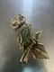 Vintage Great Horned Owl Inlay Pin Brooch Pendant Sterling 2.5 Mop Southwestern