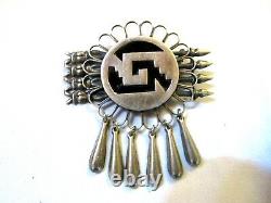 Vintage HOPI Native American Signed 925 +Hallmarked Dangling Pin/Brooch-Pendant