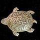Vintage Handmade Signed Af Fuelle Overlay Ss 925 Turtle Brooch Native American