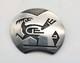 Vintage Hopi Eldon James Sterling Silver Overlay Brooch Pin Bird Roadrunner