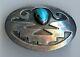 Vintage Hopi Indian Silver Turquoise Pin Or Pendant