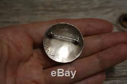 Vintage Hopi Native American Sterling Silver Brooch Pin