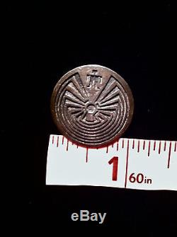 Vintage Hopi Overlay Silver Man In The Maze Pin Pendent Artist Stamp 1970-80