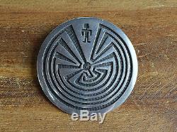 Vintage Hopi Sterling Silver Man In The Maze Pin/Pendant