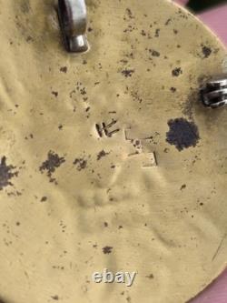 Vintage Hopi Steven Sockyma Overlay Crow Mother Sterling Silver/brass Brooch Pin