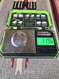 Vintage Hopi Steven Sockyma Overlay Crow Mother Sterling Silver/brass Brooch Pin