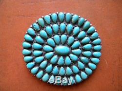 Vintage Huge Zuni B. Touchine Cluster Sterling Turquoise Pin/pendant 63 Grams
