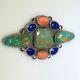 Vintage J. B. Platero Navajo Silver Brooch With Turquoise Lapis & Spiny-oyster