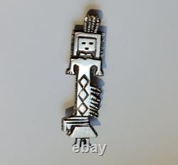 Vintage Jimmy Victor Begay Navajo Sterling Silver Kachina Pin Brooch 2-3/8 Tall