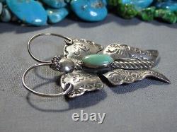 Vintage Joe Eby TURQUOISE Sterling Silver 2.18 BUTTERFLY working PIN signed