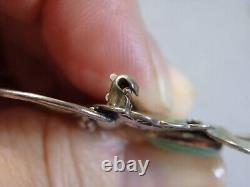 Vintage Joe Eby TURQUOISE Sterling Silver 2.18 BUTTERFLY working PIN signed