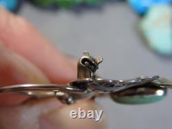 Vintage Joe Eby TURQUOISE Sterling Silver 2.18 BUTTERFLY working PIN signed