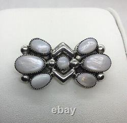 Vintage Julie O Lahi ZUNI sterling silver and Mother of Pearl brooch pin