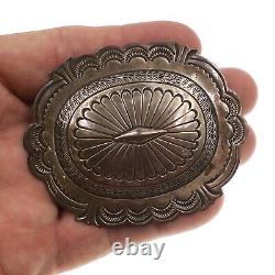 Vintage Large Native American Sterling Silver Pin Brooch 3 inches Wide