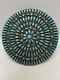 Vintage Large Turquoise Cluster Pin In Sterling Silver