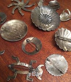 Vintage Lot Silver Native American Lot Navajo Pins Ring