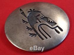 Vintage Mark Lomayestewa Hopi Sterling Silver Kachina Pendant Pin Brooch