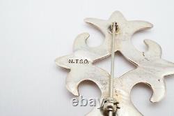Vintage N. TSO Nellie Tso Native America Navajo Sterling Silver Pin Brooch
