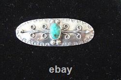 Vintage NATIVE AMERICAN NAVAJO Sterling Silver TURQUOISE PIN/BROOCH