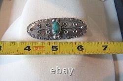 Vintage NATIVE AMERICAN NAVAJO Sterling Silver TURQUOISE PIN/BROOCH