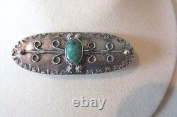 Vintage NATIVE AMERICAN NAVAJO Sterling Silver TURQUOISE PIN/BROOCH