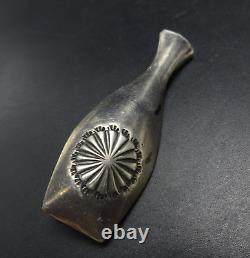 Vintage NAVAJO HandStamped SterlingSilver WINE BOTTLE PIN/BROOCH Carafe Decanter