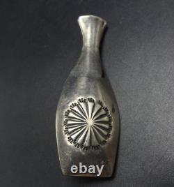 Vintage NAVAJO HandStamped SterlingSilver WINE BOTTLE PIN/BROOCH Carafe Decanter