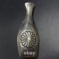 Vintage NAVAJO HandStamped SterlingSilver WINE BOTTLE PIN/BROOCH Carafe Decanter