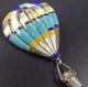 Vintage Navajo Sterling Silver Turquoise Inlay Brooch/pendant Hot Air Balloon 3