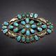 Vintage Navajo Sterling Silver & Turquoise Cluster Pin/brooch