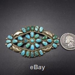 Vintage NAVAJO Sterling Silver & Turquoise Cluster PIN/BROOCH