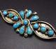 Vintage Navajo Sterling Silver & Turquoise Petit Point Cluster Pin/brooch