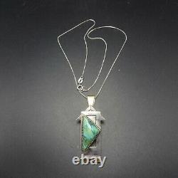 Vintage NAVAJO Sterling Silver with 14K GOLD and TURQUOISE PENDANT with Chain