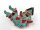 Vintage Native American Indian Sterling Inlaid Turquoise Knifewing Kachina Pin