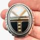 Vintage Native American Inlay Gemstone Pin Brooch Sterling Silver Opal Tiger Eye