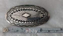 Vintage Native American Navajo Arthur Yazzie AY Sterling Concho Pin