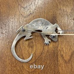 Vintage Native American Navajo Pin Sterling Silver Hat Pin OLD PAWN Signed