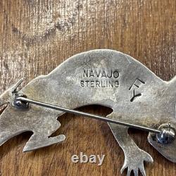 Vintage Native American Navajo Pin Sterling Silver Hat Pin OLD PAWN Signed
