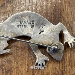 Vintage Native American Navajo Pin Sterling Silver Hat Pin OLD PAWN Signed