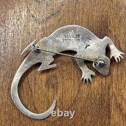 Vintage Native American Navajo Pin Sterling Silver Hat Pin OLD PAWN Signed